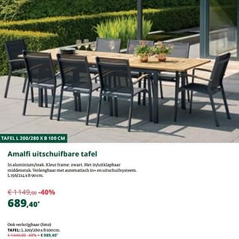 Promoties Amalfi uitschuifbare tafel - Bristol - Geldig van 01/09/2019 tot 29/09/2019 bij Overstock