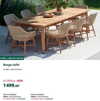 Promoties Borgo tafel - Bristol - Geldig van 01/09/2019 tot 29/09/2019 bij Overstock