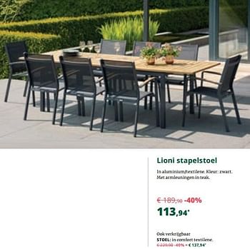 Promoties Lioni stapelstoel - Bristol - Geldig van 01/09/2019 tot 29/09/2019 bij Overstock