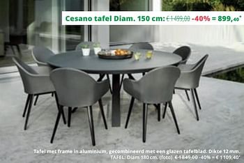 Promoties Cesano tafel diam - Bristol - Geldig van 01/09/2019 tot 29/09/2019 bij Overstock