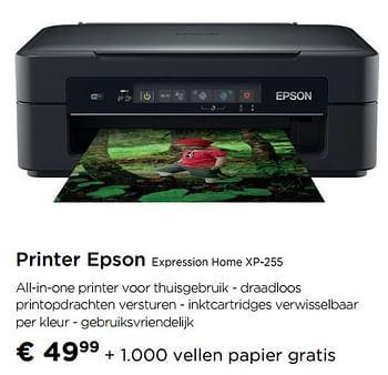Promoties Printer epson expression home xp-255 - Epson - Geldig van 02/09/2019 tot 30/09/2019 bij Molecule