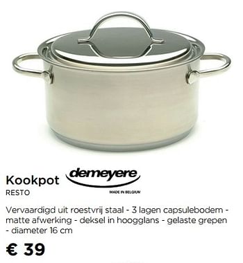 Promoties Kookpot resto - Demeyere - Geldig van 02/09/2019 tot 30/09/2019 bij Molecule