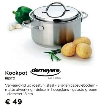 Promoties Kookpot resto - Demeyere - Geldig van 02/09/2019 tot 30/09/2019 bij Molecule