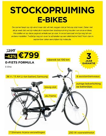 Promotions E-fiets formula - e-Otto - Valide de 02/09/2019 à 30/09/2019 chez Molecule