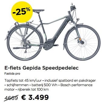 Promotions E-fiets gepida speedpedelec fastida pro - Gepida  - Valide de 02/09/2019 à 30/09/2019 chez Molecule