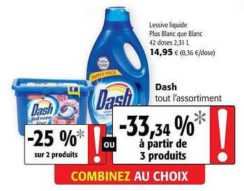 Lessive Liquide Dash Plus blanc que blanc 27 doses