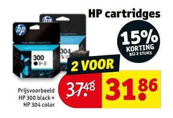 HP Hp cartridges hp 300 black + 304 color - Promotie bij Kruidvat