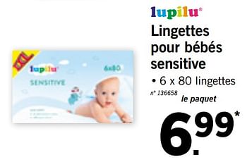 Promotion Lidl Lingettes Pour Bebes Sensitive Lupilu Bebe Grossesse Valide Jusqua 4 Promobutler