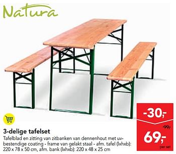Promoties 3-delige tafelset - Natura - Geldig van 11/09/2019 tot 24/09/2019 bij Makro