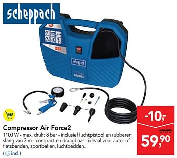 Promoties Scheppach compressor air force2 - Scheppach - Geldig van 11/09/2019 tot 24/09/2019 bij Makro