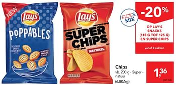 Promoties Chips super - natuur - Lay's - Geldig van 11/09/2019 tot 24/09/2019 bij Makro