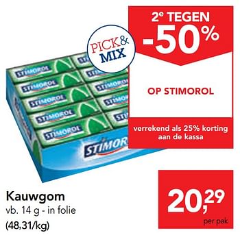 Promoties Kauwgom in folie - Stimorol - Geldig van 11/09/2019 tot 24/09/2019 bij Makro