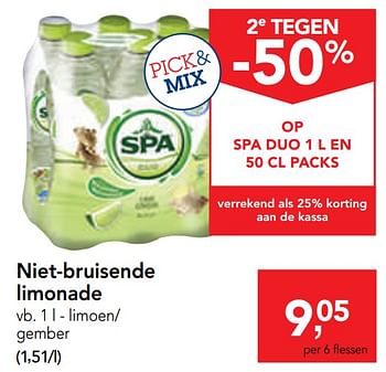 Promoties Niet-bruisende limonade - Spa - Geldig van 11/09/2019 tot 24/09/2019 bij Makro