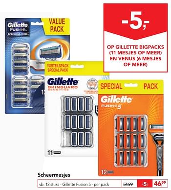 Promoties Scheermesjes gillette fusion 5 - Gillette - Geldig van 11/09/2019 tot 24/09/2019 bij Makro