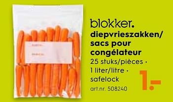 Promotions Diepvrieszakken- sacs pour congélateur - Produit maison - Blokker - Valide de 04/09/2019 à 01/10/2019 chez Blokker