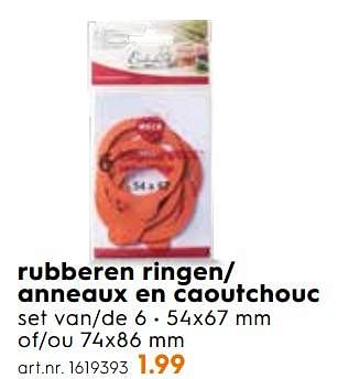 Promotions Rubberen ringen- anneaux en caoutchouc - Produit maison - Blokker - Valide de 04/09/2019 à 01/10/2019 chez Blokker
