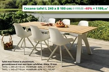 Promoties Cesano tafel - Bristol - Geldig van 01/09/2019 tot 29/09/2019 bij Overstock