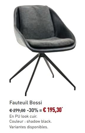 Promotions Fauteuil bossi - Bristol - Valide de 01/09/2019 à 29/09/2019 chez Overstock