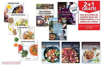 Promotions 2+1 gratis sur les livres de cuisine sauf les titres parus il y a moins de 6 mois - Produit maison - Makro - Valide de 11/09/2019 à 24/09/2019 chez Makro