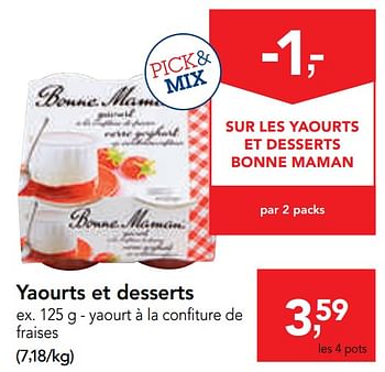 Promotions Yaourts et desserts - Bonne Maman - Valide de 11/09/2019 à 24/09/2019 chez Makro