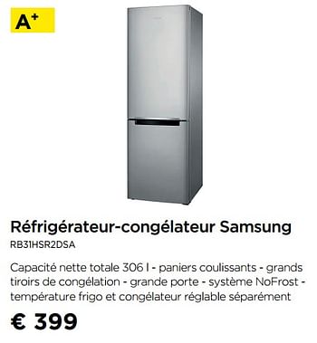 Promoties Réfrigérateur-congélateur samsung rb31hsr2dsa - Samsung - Geldig van 02/09/2019 tot 30/09/2019 bij Molecule