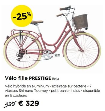 Promotions Vélo fille prestige bella - Prestige - Valide de 02/09/2019 à 30/09/2019 chez Molecule