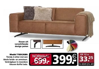 Promoties Model toscana - Huismerk - Seats and Sofas - Geldig van 16/09/2019 tot 22/09/2019 bij Seats and Sofas