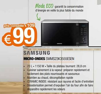 Promotions Samsung micro-ondes swms23k3555esen - Samsung - Valide de 02/09/2019 à 30/09/2019 chez Expert