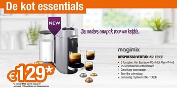 Promoties Magimix nespresso vertuo mg11386b - Magimix - Geldig van 02/09/2019 tot 30/09/2019 bij Expert
