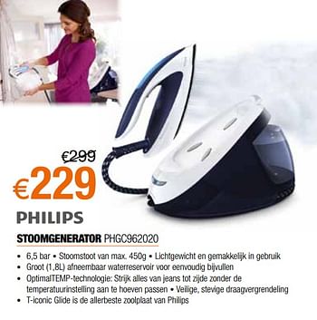 Promoties Philips stoomgenerator phgc962020 - Philips - Geldig van 02/09/2019 tot 30/09/2019 bij Expert