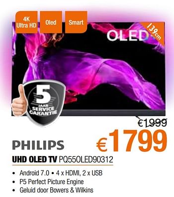 Promoties Philips uhd oled tv pq55oled90312 - Philips - Geldig van 02/09/2019 tot 30/09/2019 bij Expert