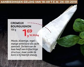 Promoties Cremeux bourguignon - Huismerk - Alvo - Geldig van 18/09/2019 tot 24/09/2019 bij Alvo