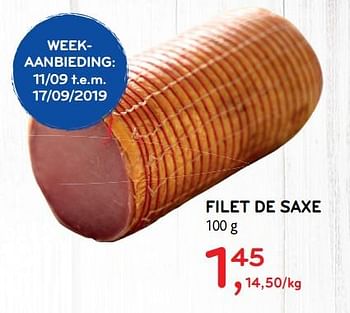 Promoties Filet de saxe - Huismerk - Alvo - Geldig van 11/09/2019 tot 17/09/2019 bij Alvo