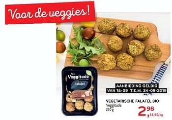 Promoties Vegetarische falafel bio - Veggitude - Geldig van 18/09/2019 tot 24/09/2019 bij Alvo