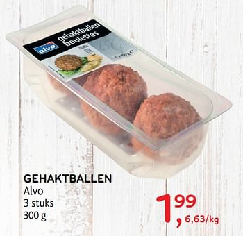 Promotions Gehaktballen alvo - Produit maison - Alvo - Valide de 11/09/2019 à 24/09/2019 chez Alvo