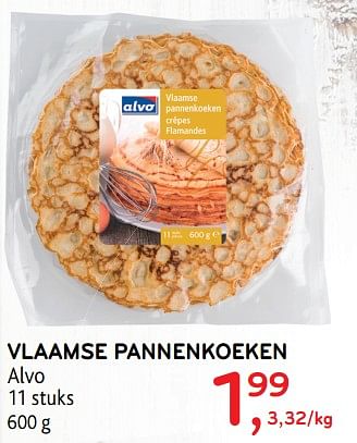 Promoties Vlaamse pannenkoeken alvo - Huismerk - Alvo - Geldig van 11/09/2019 tot 24/09/2019 bij Alvo
