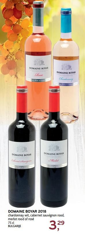Promoties Domaine boyar 2018 - Rode wijnen - Geldig van 11/09/2019 tot 24/09/2019 bij Alvo