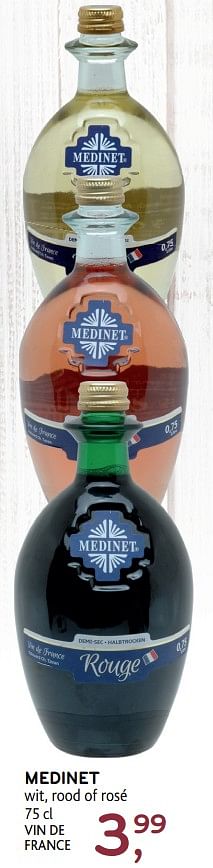 Promoties Medinet vin de france - Rode wijnen - Geldig van 11/09/2019 tot 24/09/2019 bij Alvo