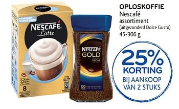 Promoties Oploskoffie nescafé 25% korting bij aankoop van 2 stuks - Nescafe - Geldig van 11/09/2019 tot 24/09/2019 bij Alvo
