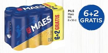 Promoties Pils maes blik 6+2 gratis - Maes - Geldig van 11/09/2019 tot 24/09/2019 bij Alvo
