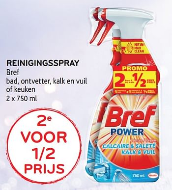 Promoties Reinigingsspray bref 2e voor 1-2 prijs - Bref - Geldig van 11/09/2019 tot 24/09/2019 bij Alvo