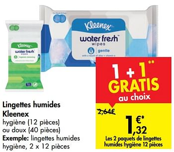 Promoties Lingettes humides kleenex lingettes humides hygiène - Kleenex - Geldig van 04/09/2019 tot 16/09/2019 bij Carrefour