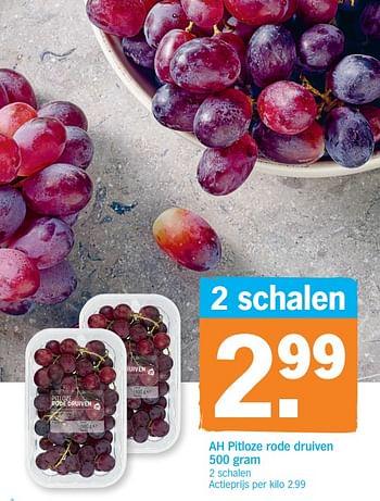 Promoties Ah pitloze rode druiven - Huismerk - Albert Heijn - Geldig van 09/09/2019 tot 15/09/2019 bij Albert Heijn