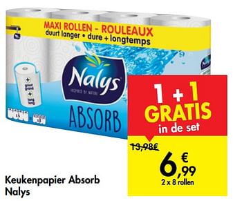 Promoties Keukenpapier absorb nalys - Nalys - Geldig van 04/09/2019 tot 16/09/2019 bij Carrefour