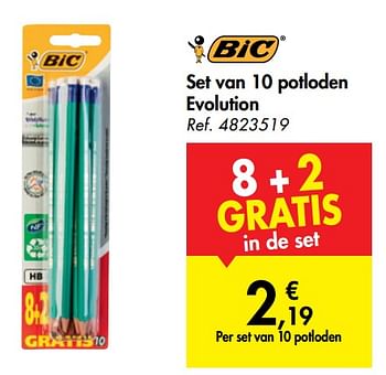 Promoties Set van 10 potloden evolution - BIC - Geldig van 04/09/2019 tot 16/09/2019 bij Carrefour