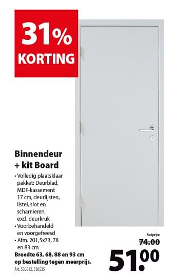Promoties Binnendeur + kit board - Huismerk - Gamma - Geldig van 04/09/2019 tot 17/09/2019 bij Gamma