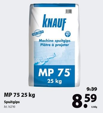 Promotions Mp 75 25 kg spuitgips - Knauf - Valide de 04/09/2019 à 17/09/2019 chez Gamma