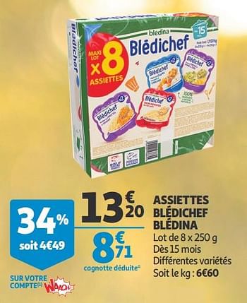 Promotions Assiettes blédichef blédina - Blédina - Valide de 11/09/2019 à 17/09/2019 chez Auchan Ronq