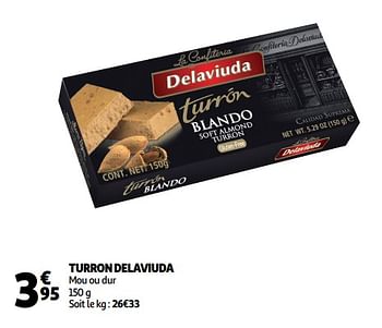 Promoties Turron delaviuda - Delaviuda - Geldig van 11/09/2019 tot 17/09/2019 bij Auchan