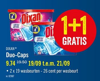 Promoties Duo-caps - Dixan - Geldig van 16/09/2019 tot 21/09/2019 bij Lidl